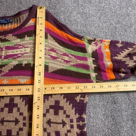 Ralph Lauren Southwest Aztec Print Cotton Sweater size L-XL - Picture 9 of 10